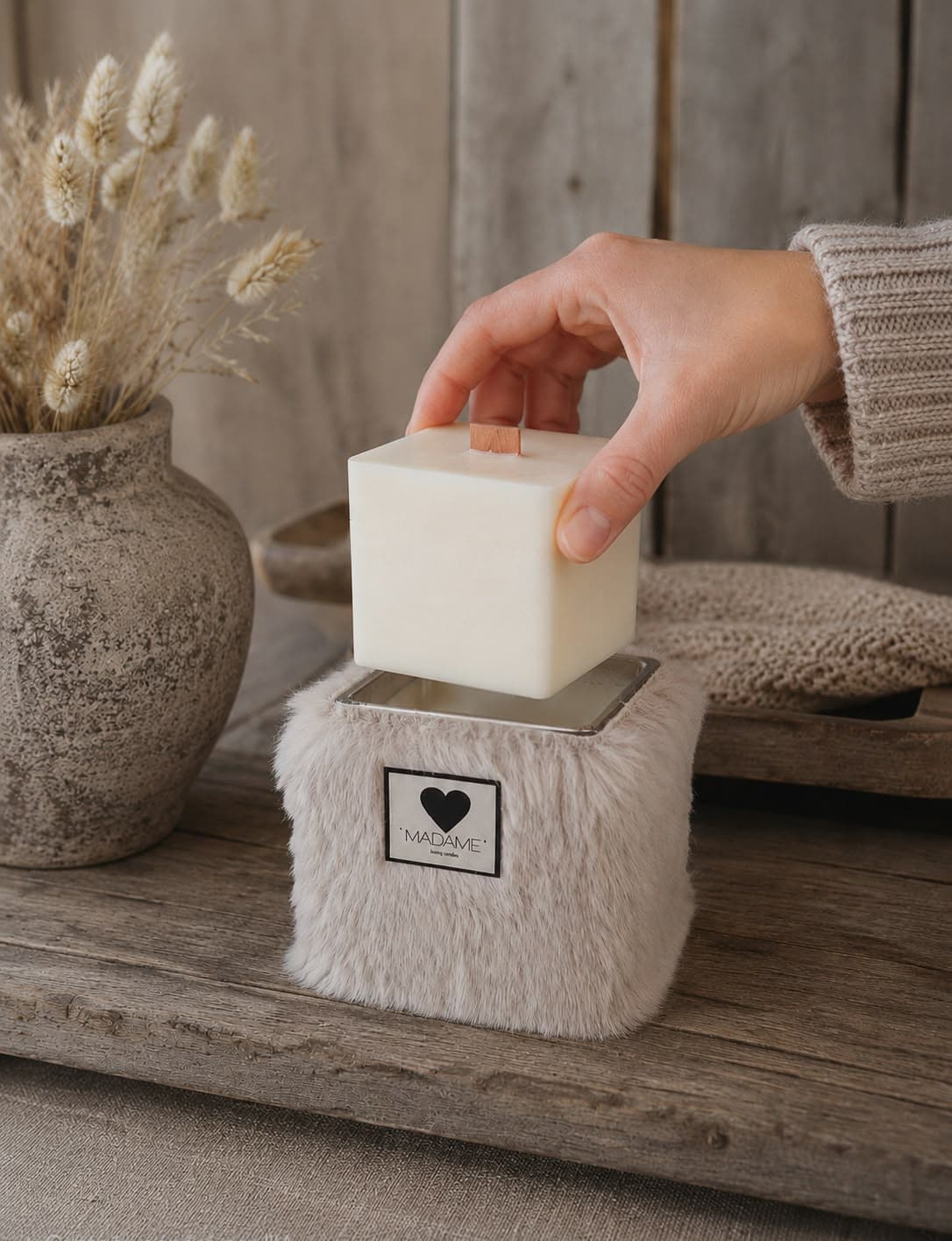 Recharge en cire pour bougie cube